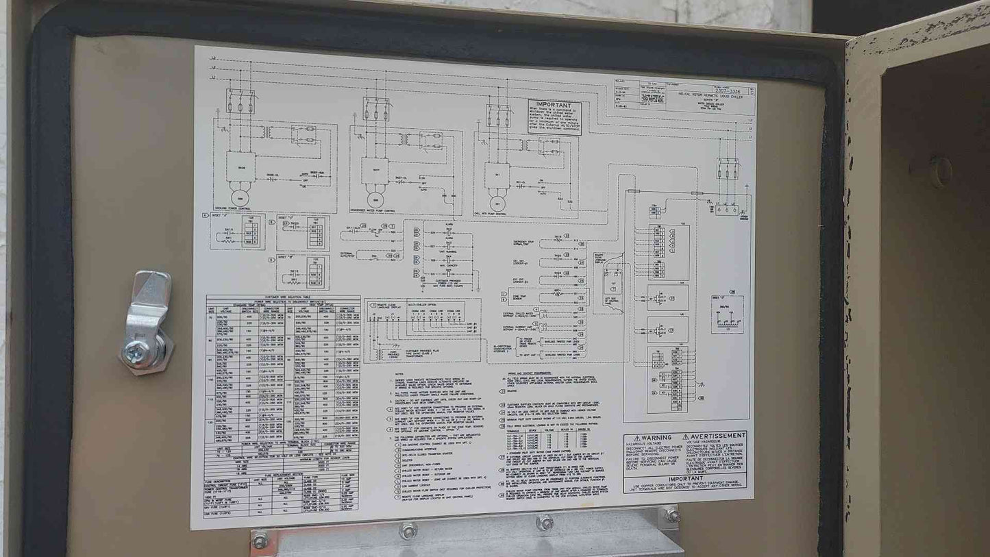 Trane 110 Ton Water Cooled Chiller RTWA 460V 3PH Screw Compressor Adaptive HVAC
