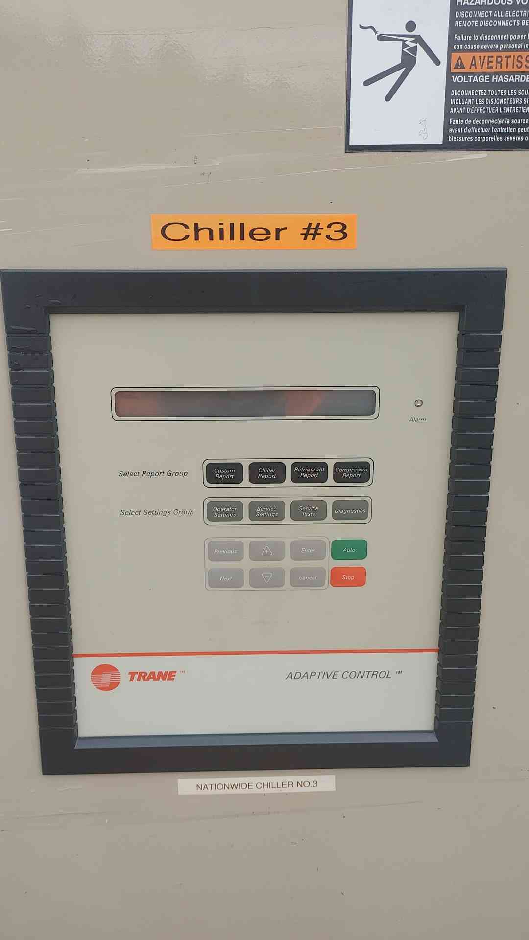 Trane 110 Ton Water Cooled Chiller RTWA 460V 3PH Screw Compressor Adaptive HVAC