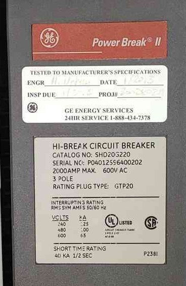 GE Power Break II Switchboard 4000A 480V 3PH Populated 9x Circuit Breaker Lineup