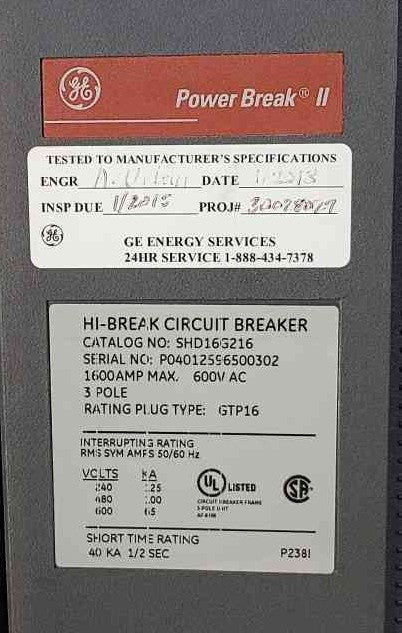 GE Power Break II Switchboard 4000A 480V 3PH Populated 9x Circuit Breaker Lineup