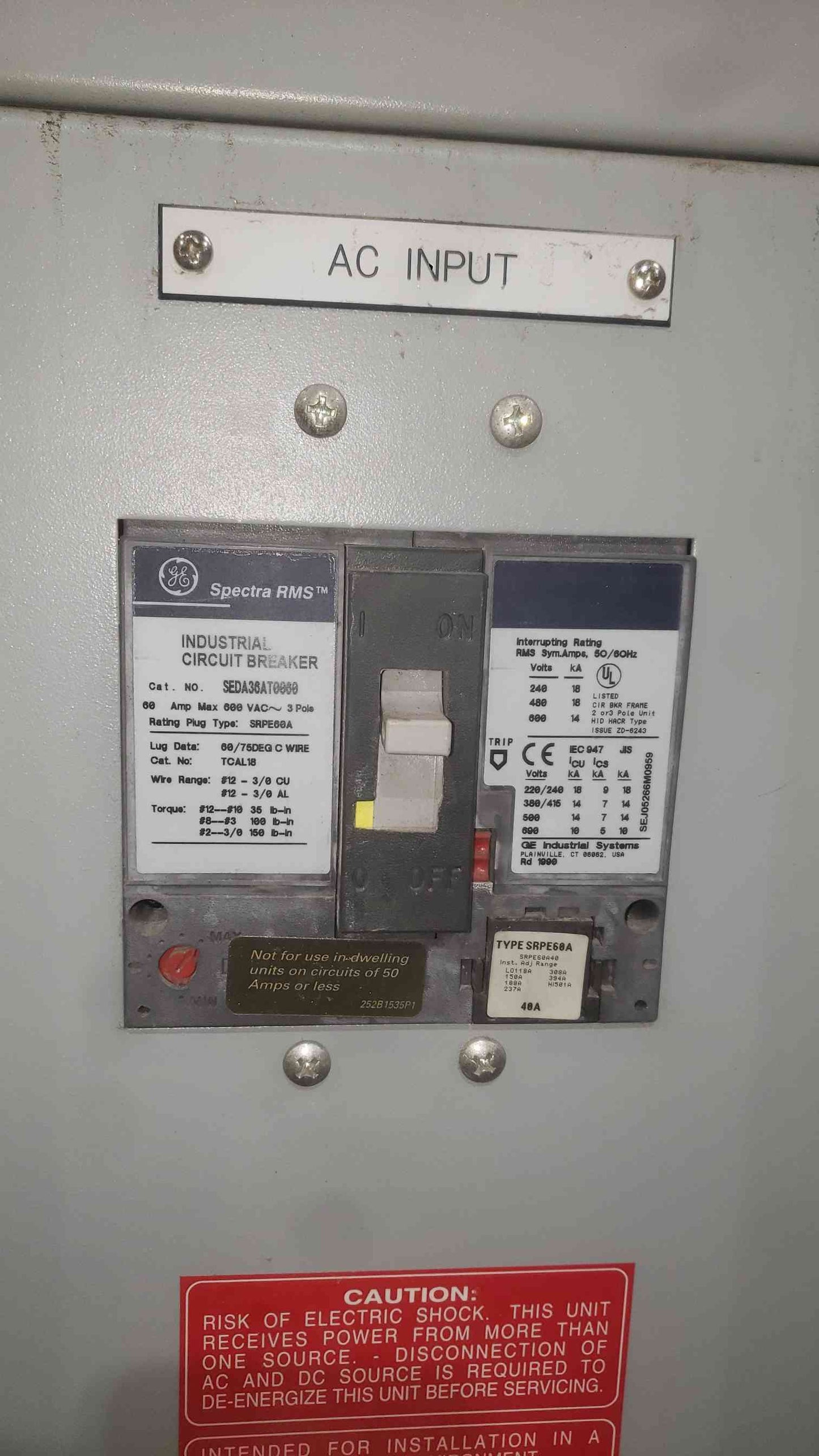 Ametek DPP 15 kVA Industrial UPS System 480V to 120V Tower DPP015 GE Breakers