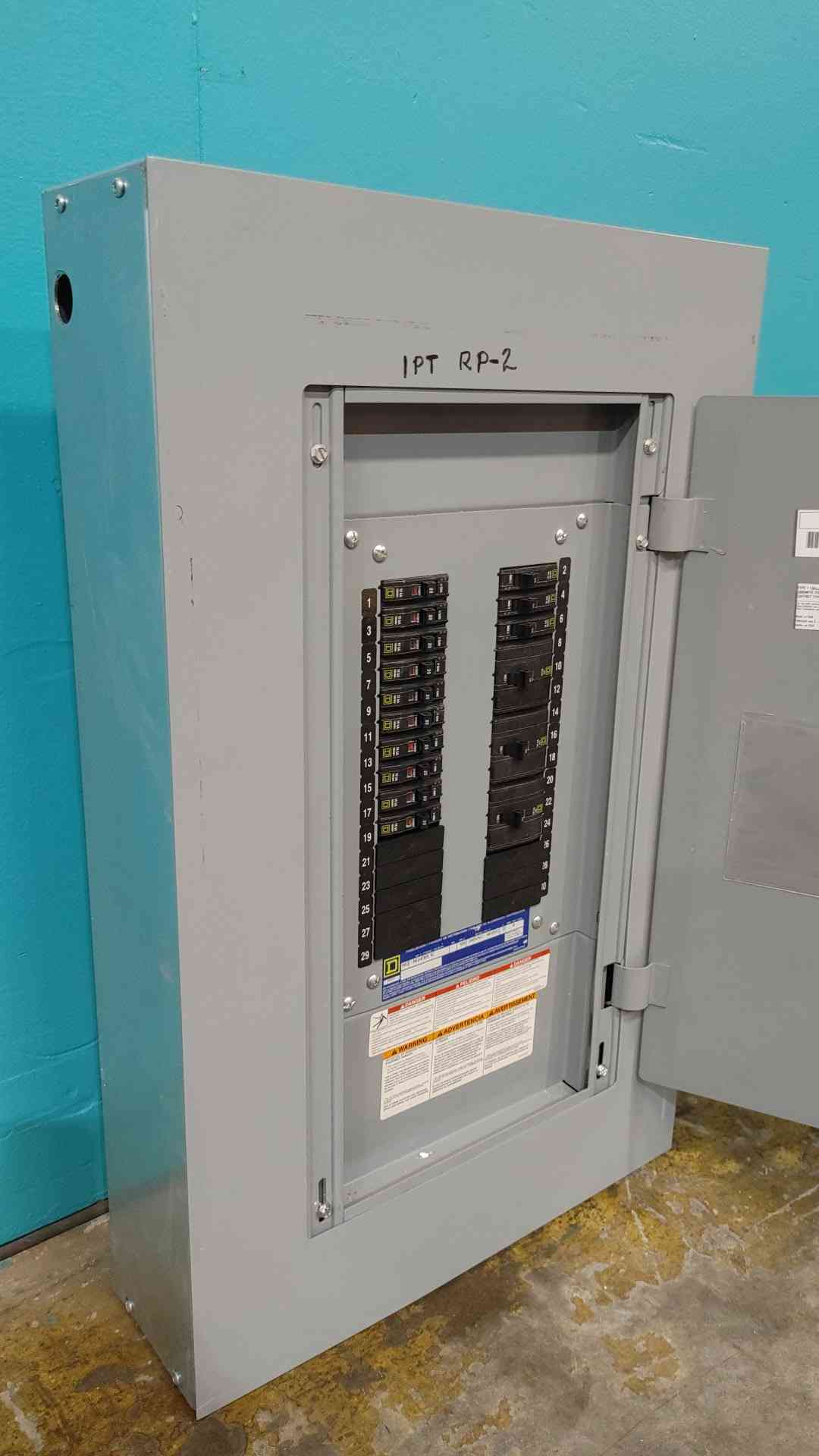 Square D NQ430L1C 100A 240V 3 Phase NQ Panelboard Enclosure w/ 16 QO Breakers