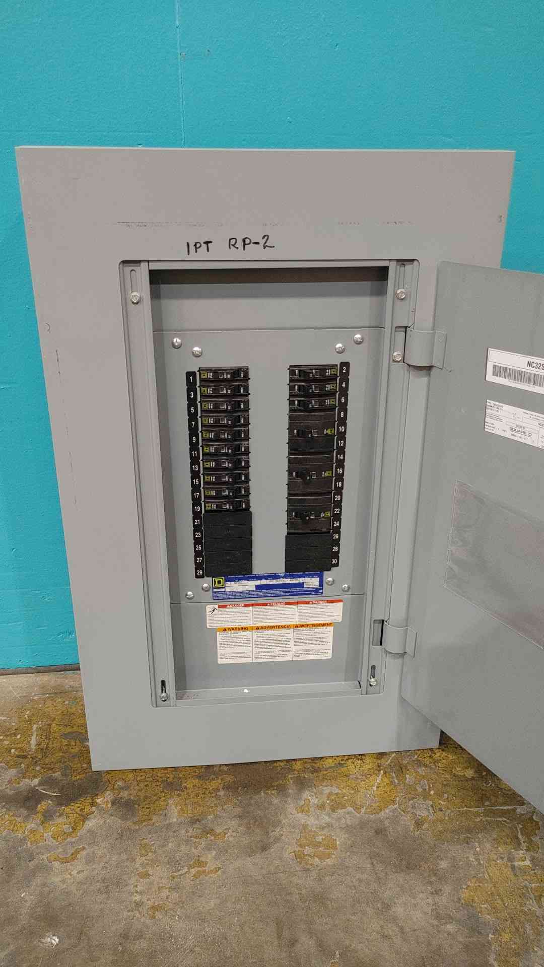 Square D NQ430L1C 100A 240V 3 Phase NQ Panelboard Enclosure w/ 16 QO Breakers