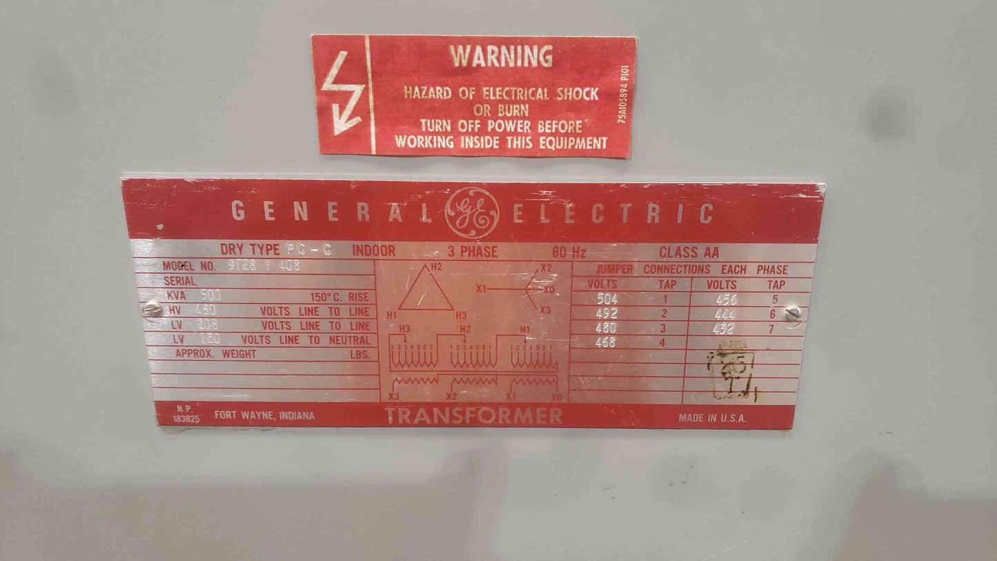 GE AV-Line 1600A Switchboard Lineup 3PH 480V/208V with 500kVA Transformer Breakers