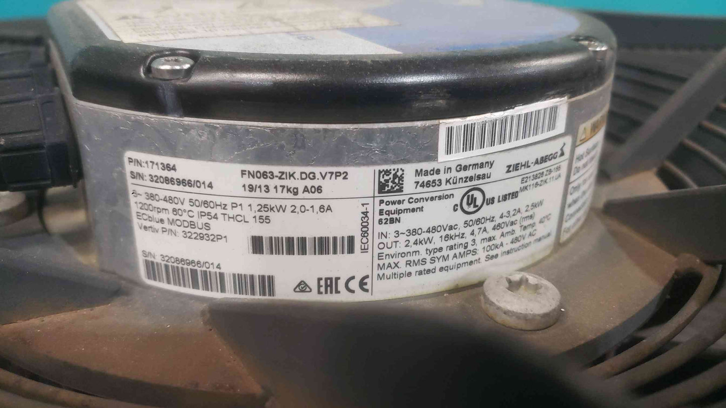 Vertiv Liebert 460V 3Ph Air Cooled Condenser MCS056E8ADS889 2x Ziehl Abegg EC Fan