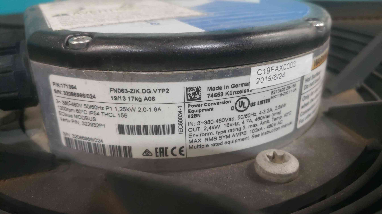 Vertiv Liebert 460V 3Ph Air Cooled Condenser MCS056E8ADS889 2x Ziehl Abegg EC Fan