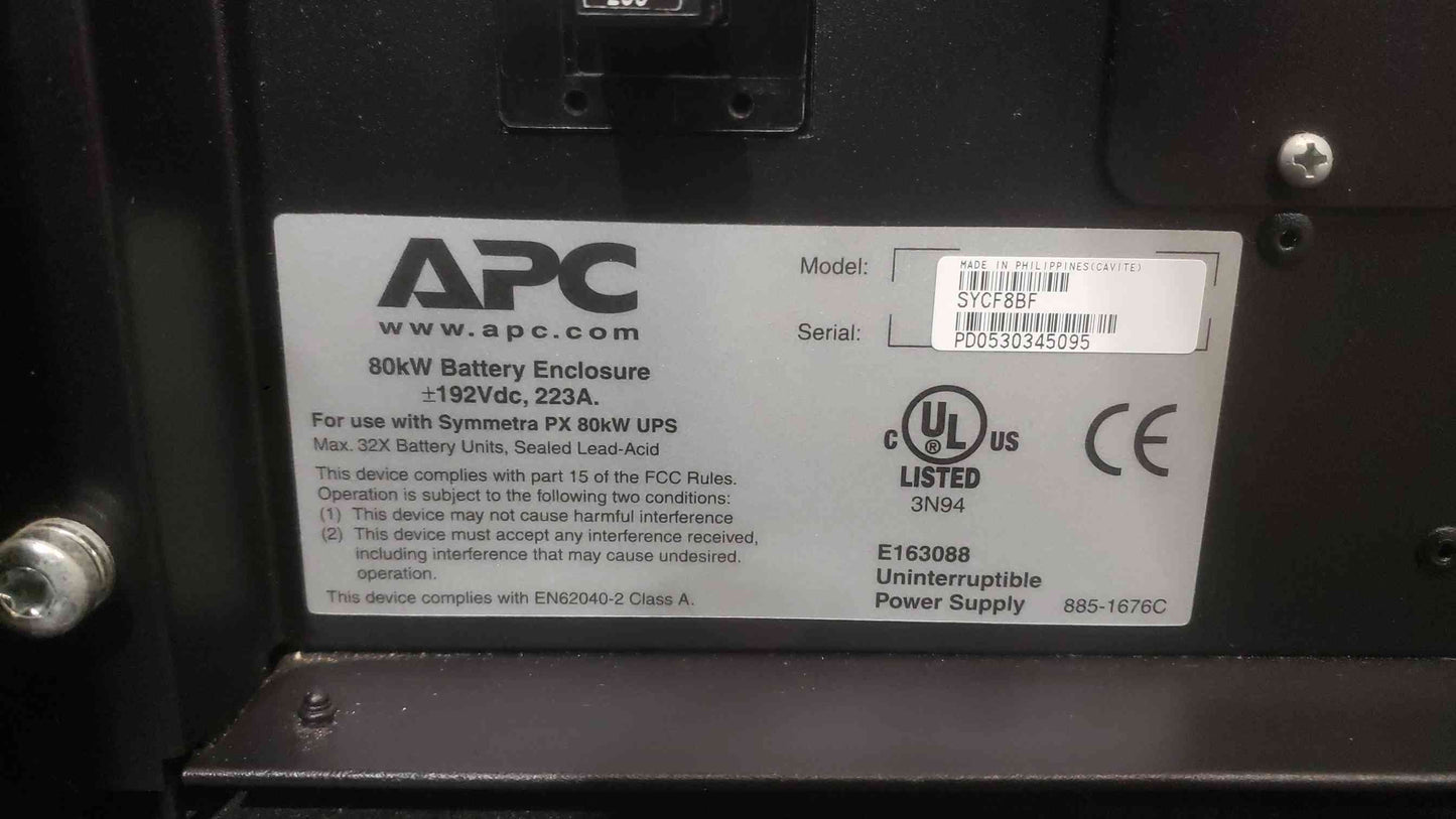APC Symmetra PX 80kW 80kVA 3 Phase UPS System Array SYCF80KF SYCF8BF PDU 3 Rack