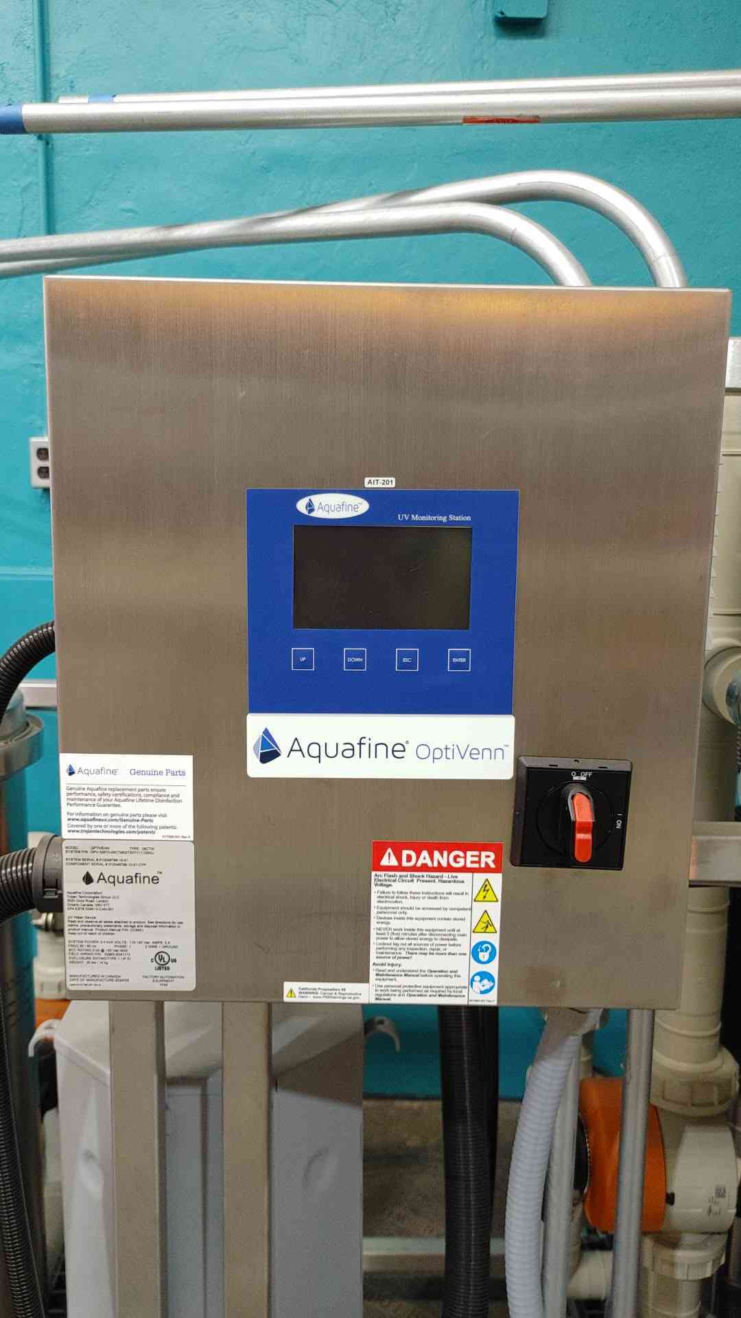 New Aquafine 480V 3PH 26FLA ASTIM Type II Water System (Sku 114172)