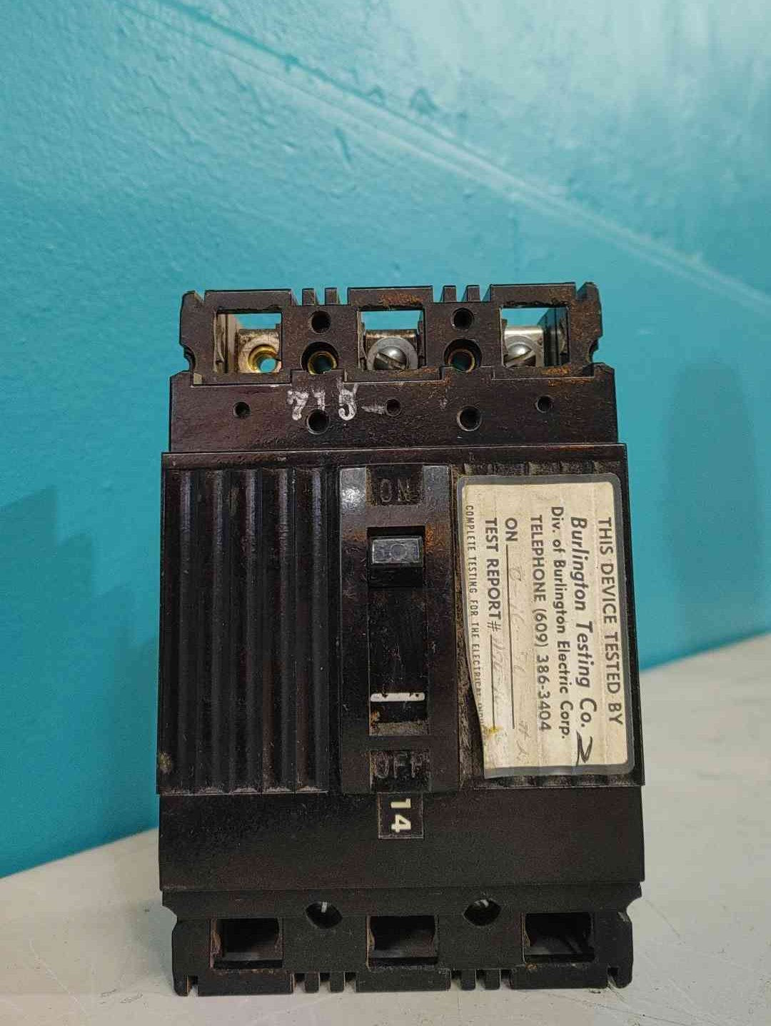 GE TE13100 100 Amp 3 Pole Circuit Breaker TE Frame TE3100 100A 240V General Elec