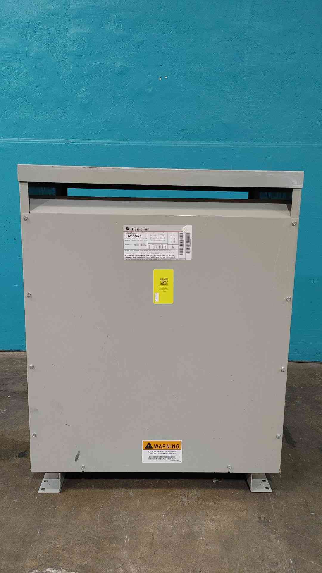GE 112.5 KVA Transformer 9T23B3875 3 Phase 480V to 208Y/120V Dry Type Type QL