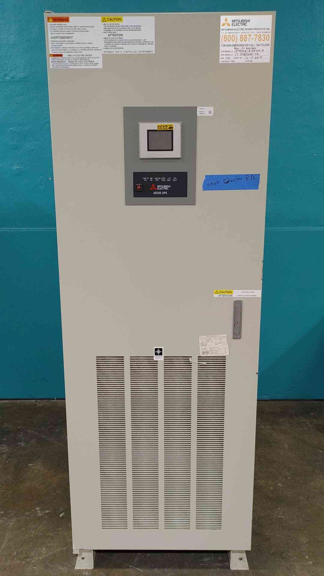 Mitsubishi Aegis UP9933A 100kVA 90kW 480V 3 Phase Uninterruptible Power Supply