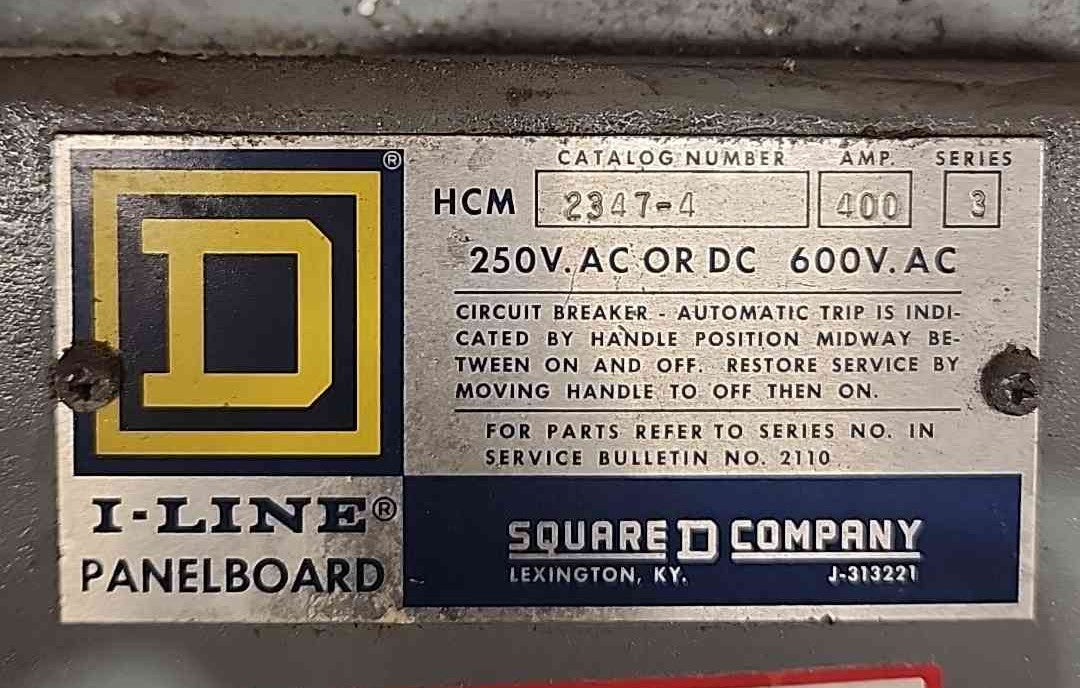 Square D HCM 2347-4 I-Line Panelboard 400A 600V 3PH Enclosure 9 Breakers FA FAP