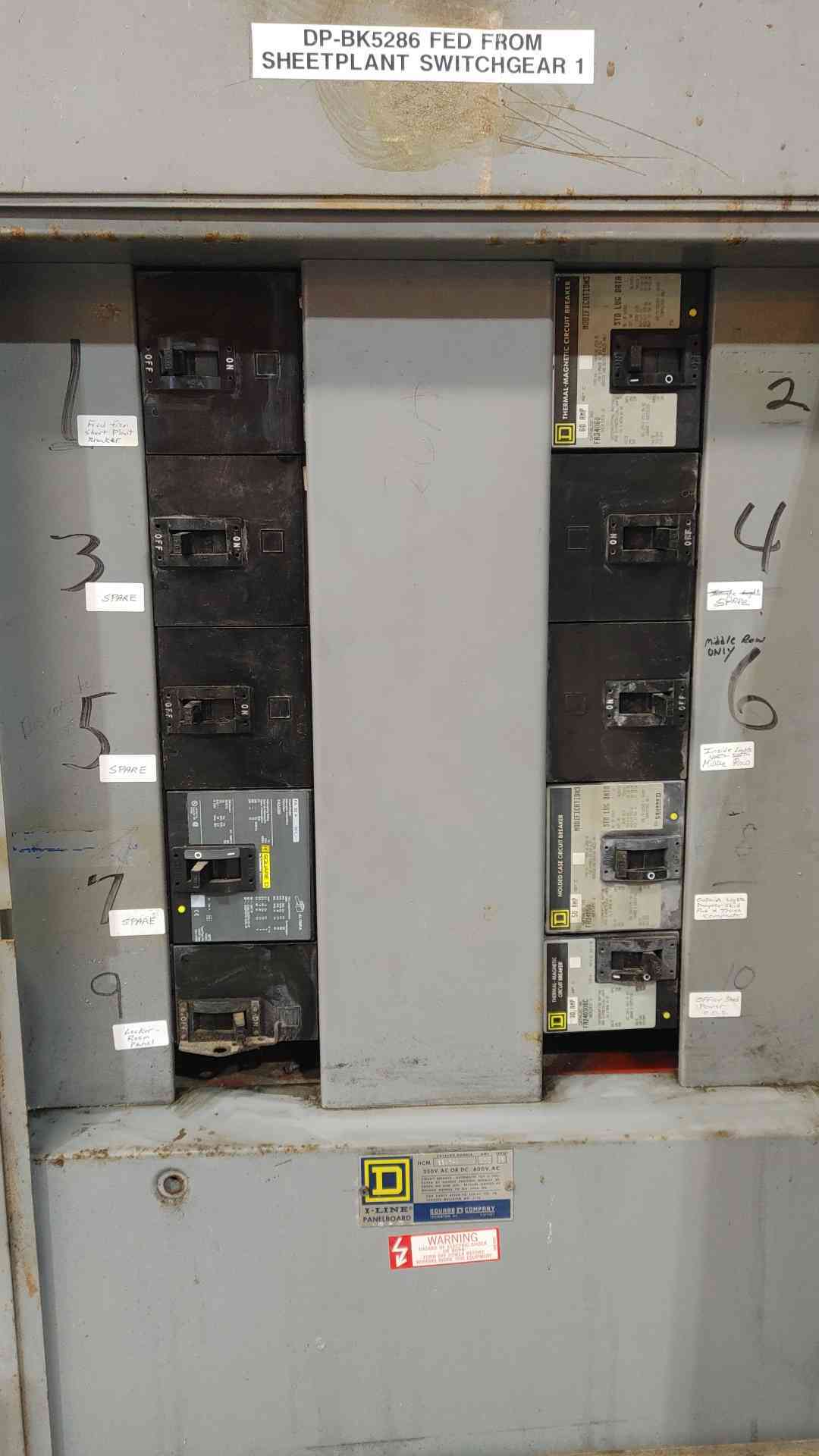 Square D HCM 2347-4 I-Line Panelboard 400A 600V 3PH Enclosure 9 Breakers FA FAP