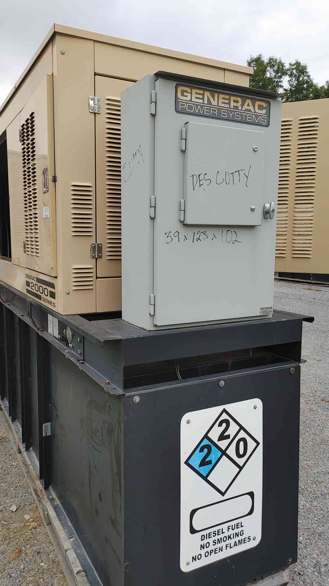 Generac 40 kW Diesel Generator 120/240V 1PH Sound Attenuated 2000 Series 764Hr TESTED(SKU: 115138)