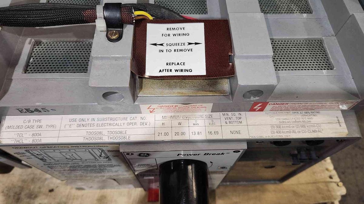 GE Power Break TCL88TTE1CR 800A Circuit Breaker Drawout MicroVersaTrip 120VAC