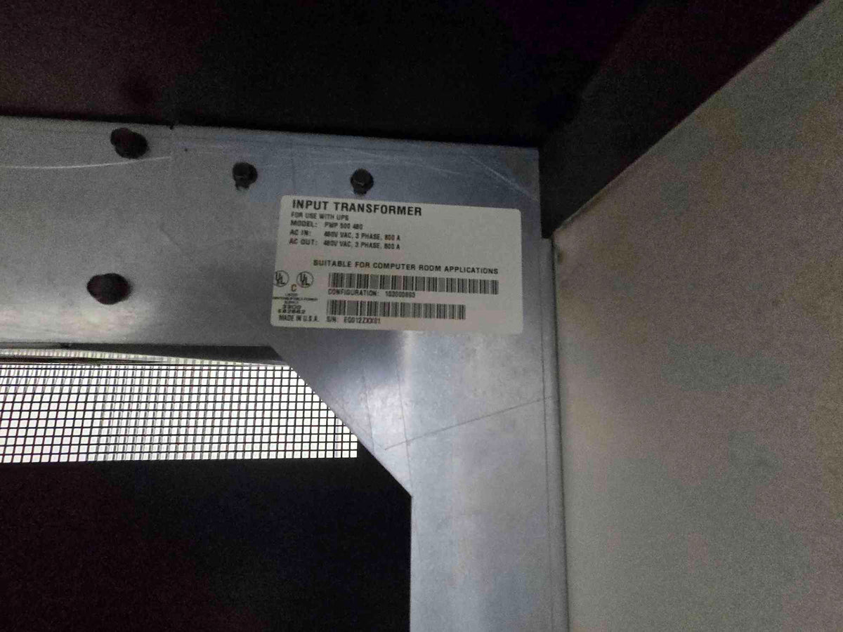Eaton Powerware Plus 500 kVA 400kW 480V Industrial UPS & Input Transformer Lineup