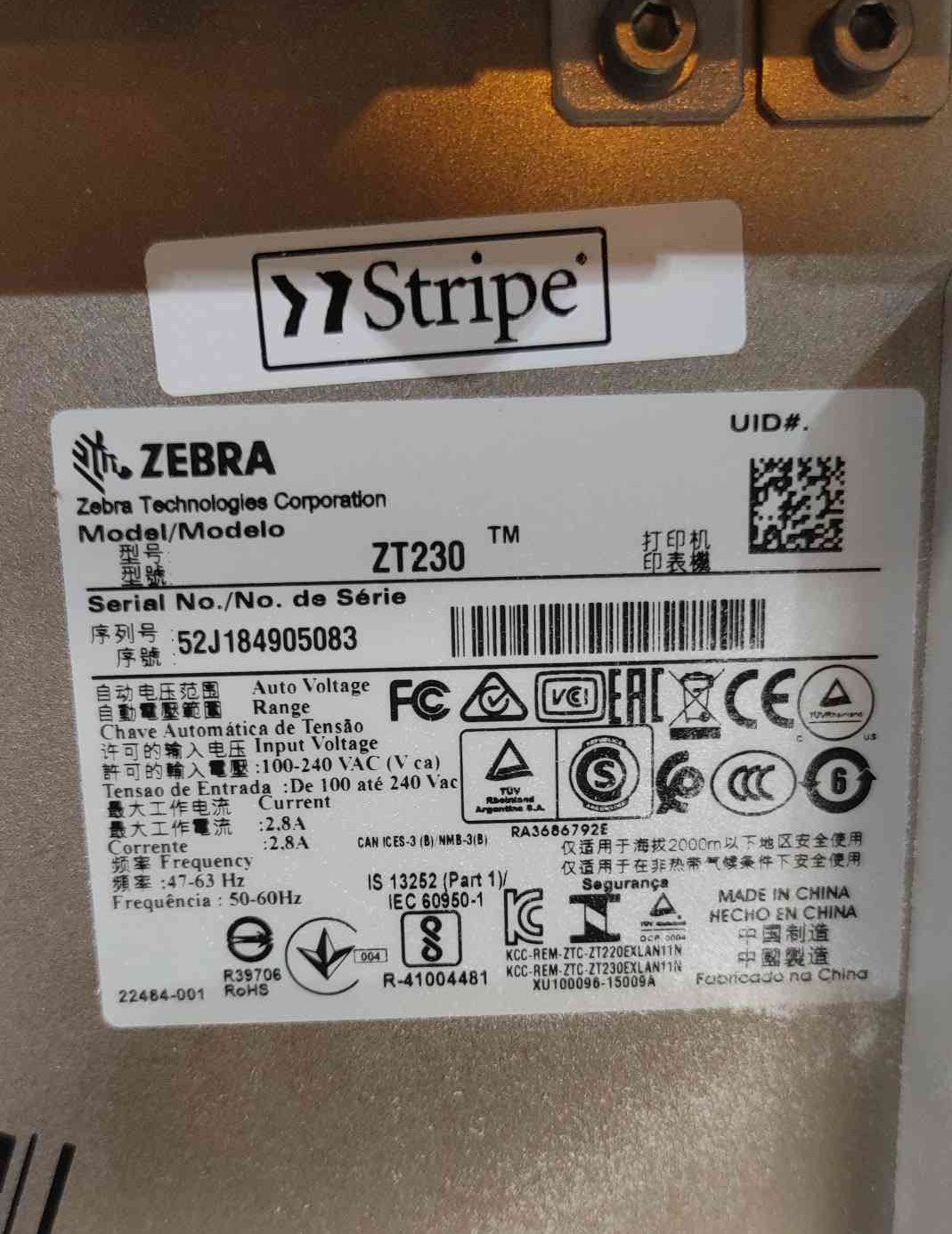 Zebra ZT230 Industrial Thermal Label Printer 203 DPI Shipping 52J184905083