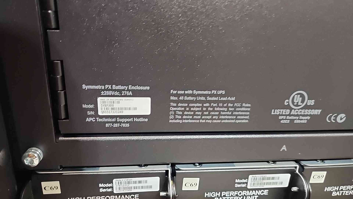 APC Symmetra PX 250kW UPS Frame SYPF250KD w/ 3x SYBFXR8 Battery Cabinets Lineup