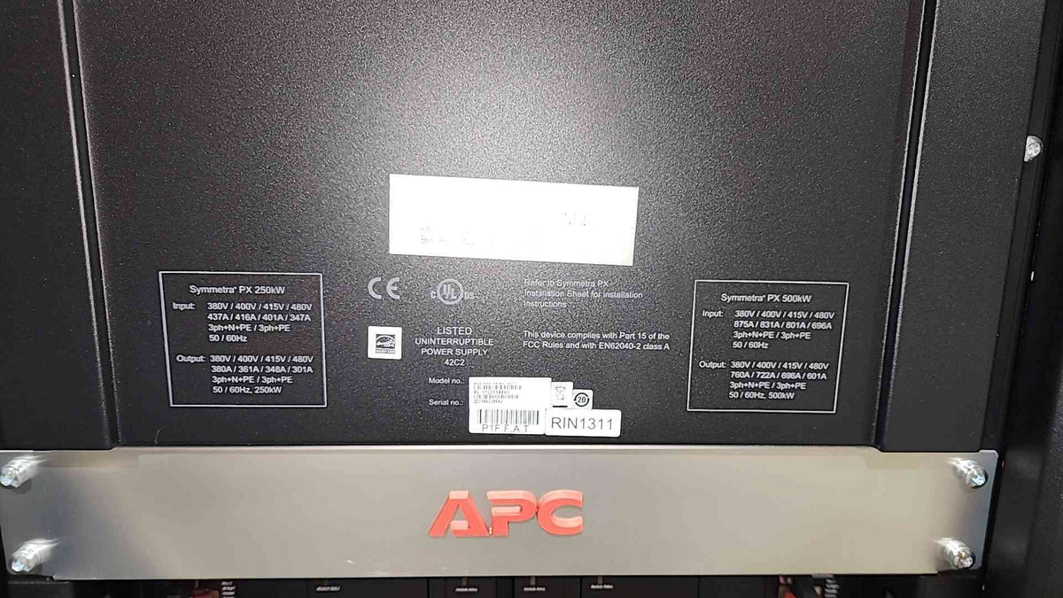 APC Symmetra PX 250kW UPS Frame SYPF250KD w/ 3x SYBFXR8 Battery Cabinets Lineup