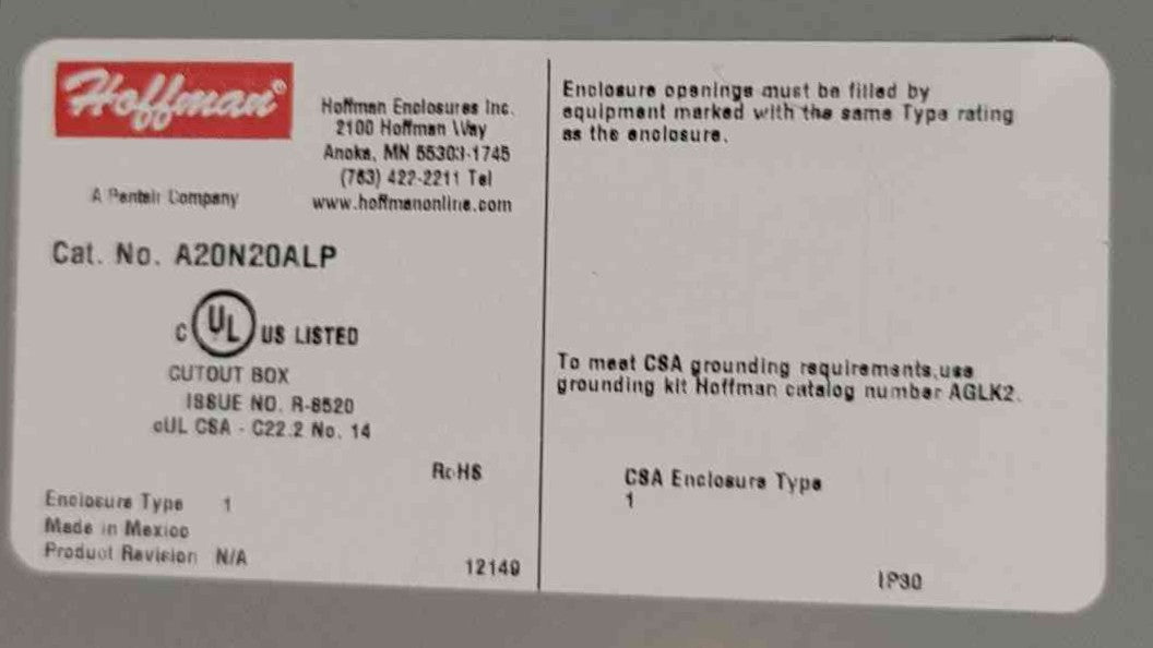 Alerton BACtalk BAS Control Panel 3x VLC-1600 BACnet Controllers Hoffman NEMA 1