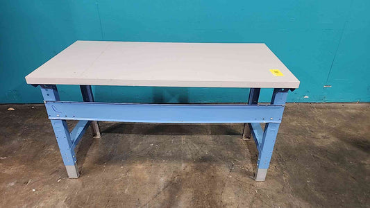 5 Ft Heavy Duty Industrial Lab Workbench Table Adjustable Steel Frame Gray Blue