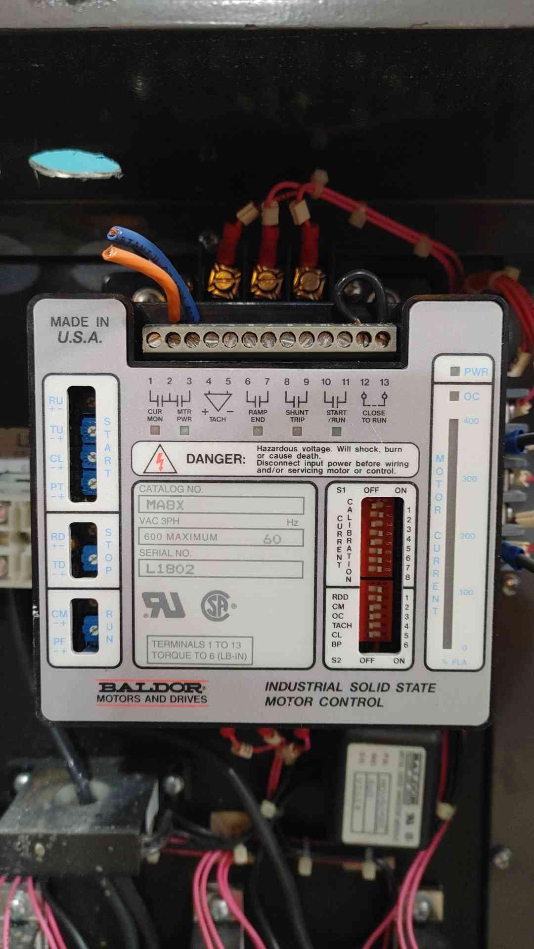 Baldor MABX Solid State Soft Starter Motor Control Enclosed 480V 3PH MA8X