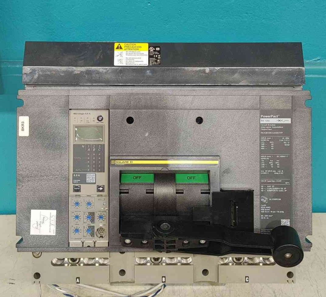 Square D RKA36120CU44AE1YP 1200A 3P Breaker I-Line 600V MicroLogic 6.0A 1200 Amp