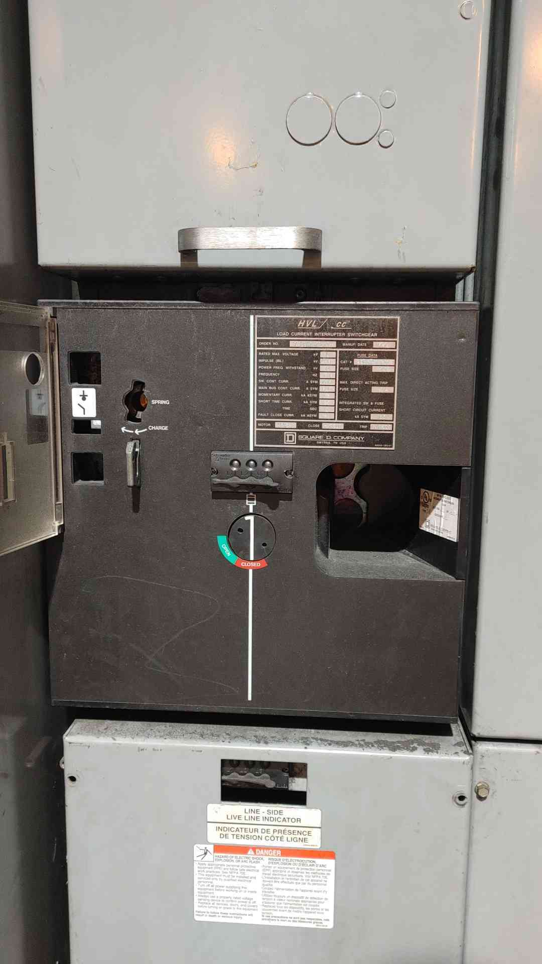 Square D HVL HVL-CC 5kV 15kV 600A Medium Voltage Interrupter Switchgear Cabinet