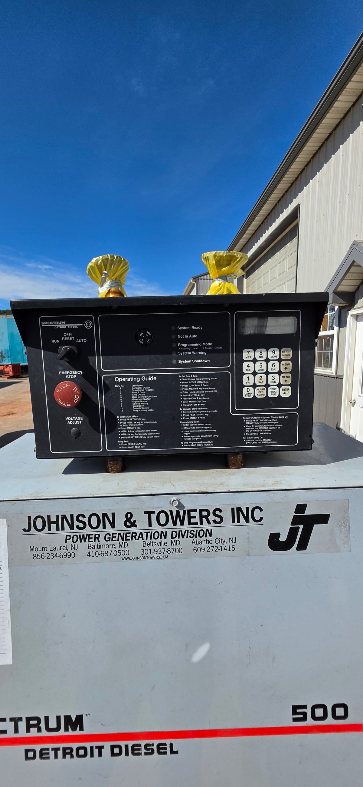 Spectrum 530kW Diesel Generator Detroit 12V2000 500DSE 480V Open Skid 540Hrs