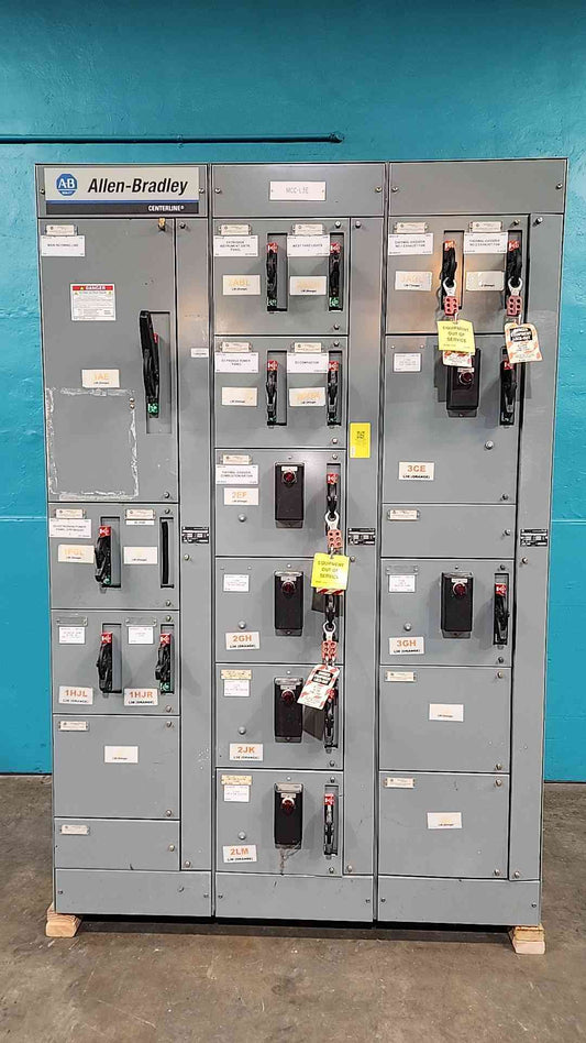 Allen-Bradley Centerline 2100 MCC 800A 600V 3PH 3-Section Lineup W/ Breakers