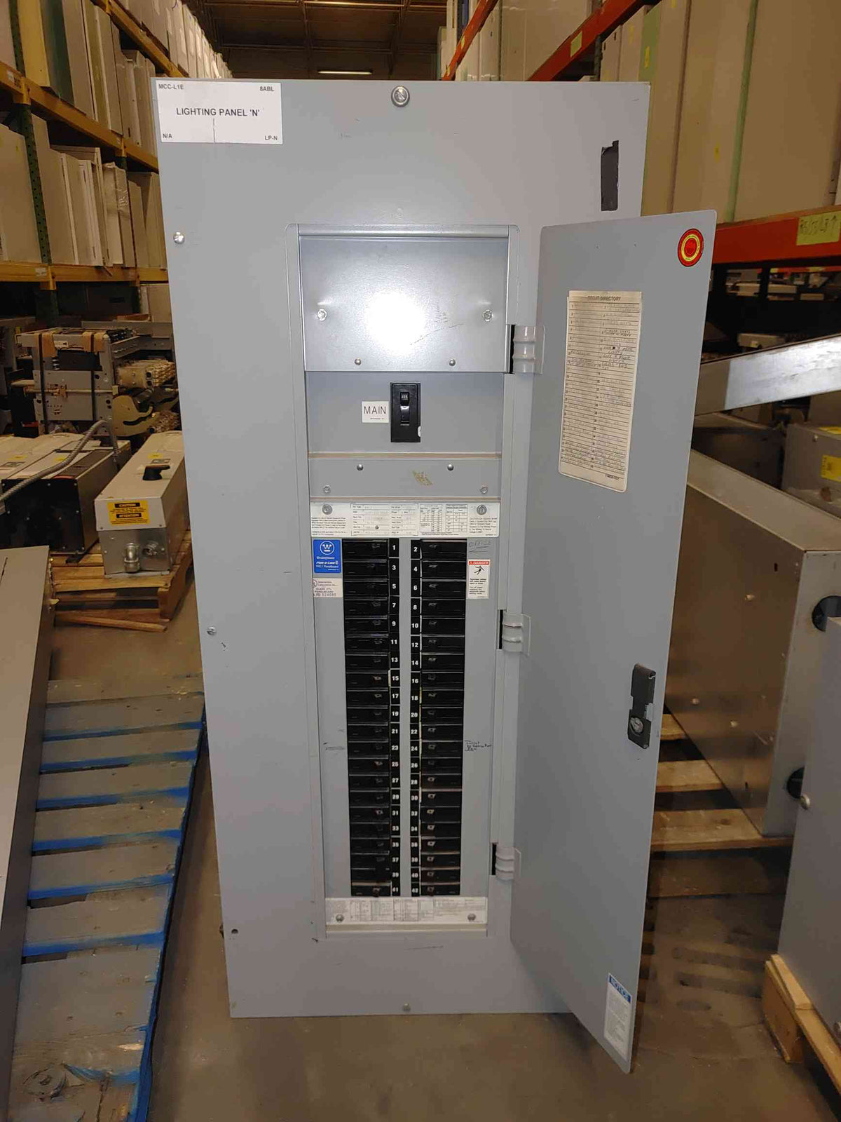 Westinghouse Pow-R-Line PRL1 225A 208Y/120V 3PH 42 CKT Panelboard W Breakers