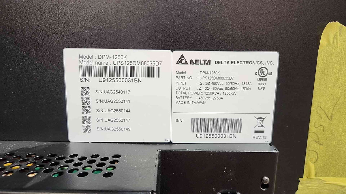 Delta Electronics UPS125DM88035D7 (DPM-1250K) 1250kVA/1250kW Uninterruptible Power Supply(Sku:115973)