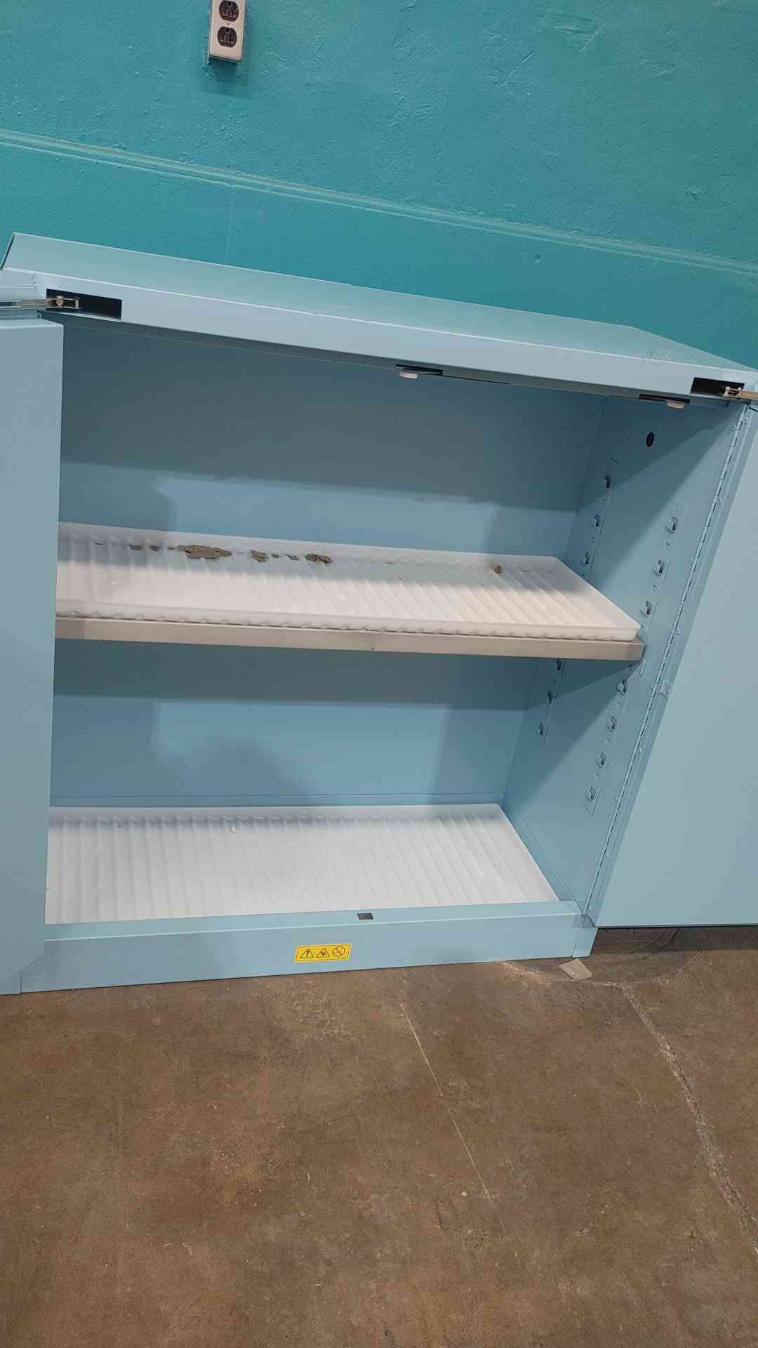 Uline H-37755 Corrosive Acid Safety Storage Cabinet Steel Poly Trays 30 Gallon