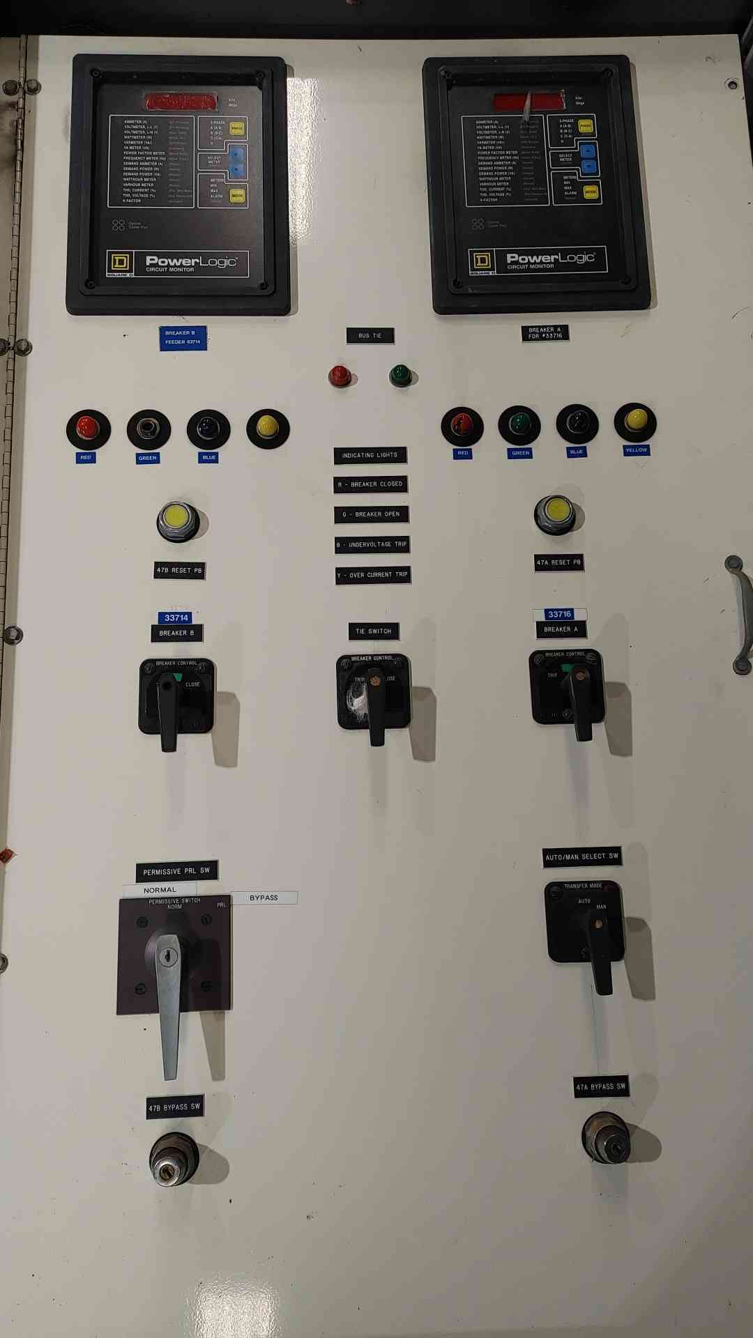 Square D PowerLogic Circuit Monitor Substation Control Panel 34kV Switchgear