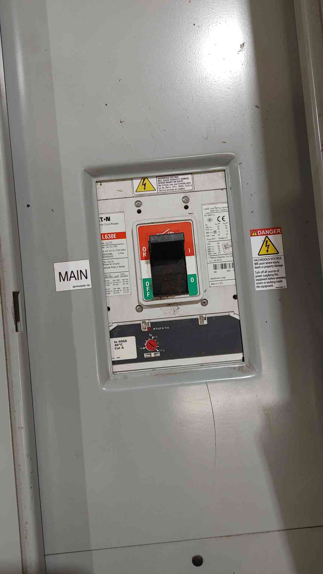 Eaton PRL3a Panelboard 600A 480Y/277V 3Ph L630E Main w/ FD3150 EHD Breakers 600 Amp