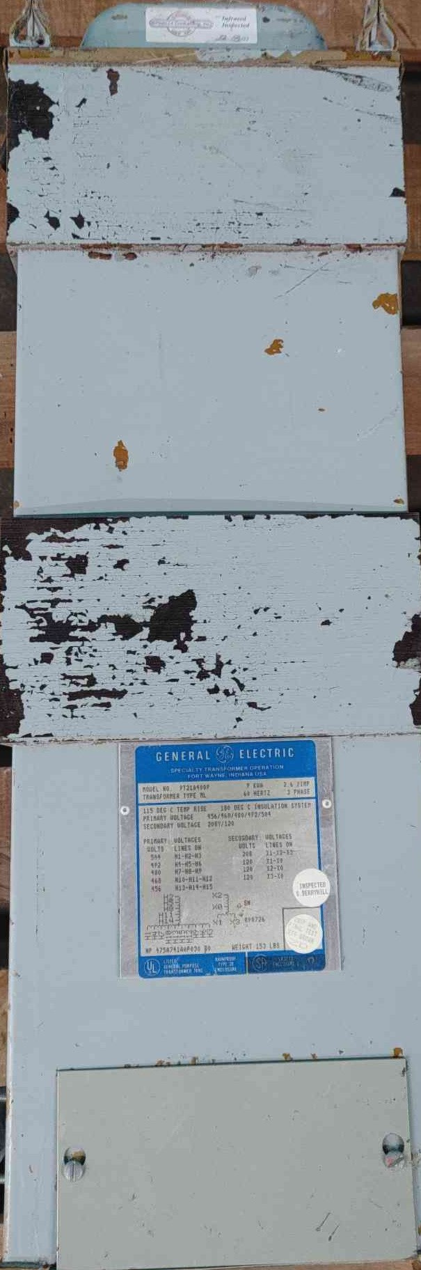GE 9 kVA 3-Phase Dry Transformer 480V to 208Y/120V 9T21A4009 Type 3R Outdoor