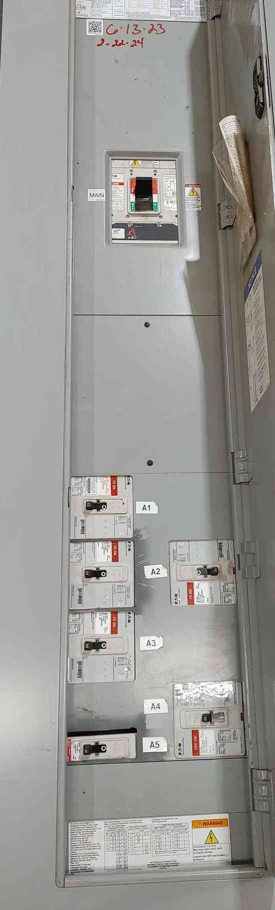 Eaton PRL3a Panelboard 600A 480Y/277V 3Ph L630E Main w/ FD3150 EHD Breakers 600 Amp