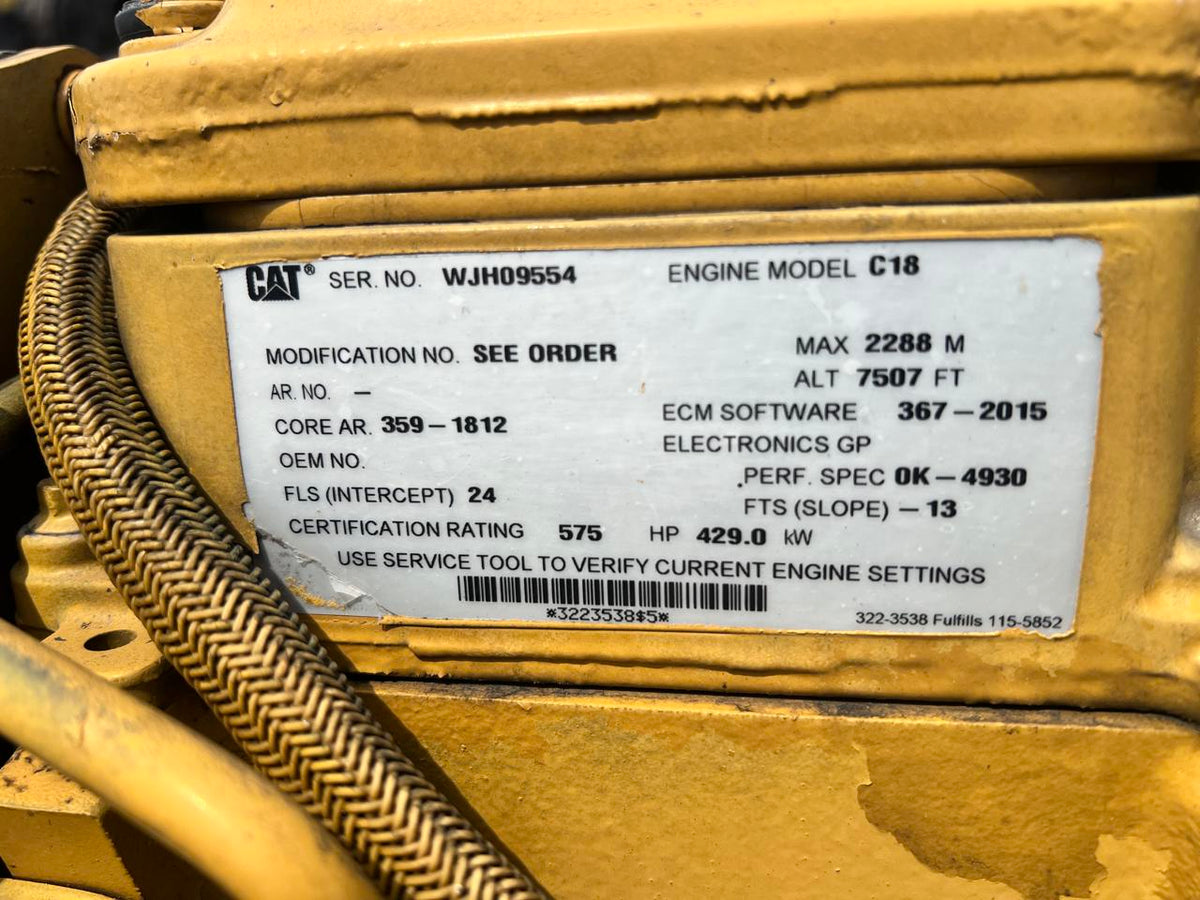 C18 CAT Industrial Engine  575 to 630 HP US EPA Tier 3 Pre Emissions Engine DSLP1289