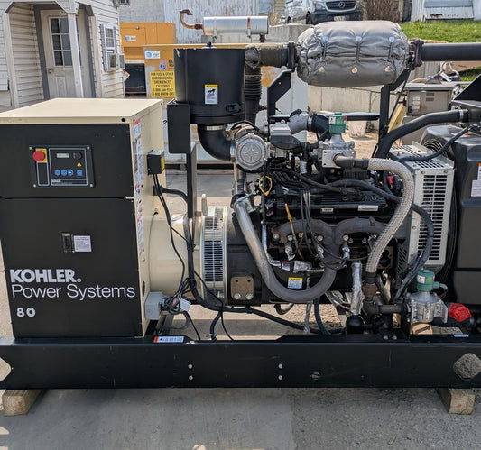 2014 Kohler 80REZGD 80kW Natural Gas LP Generator Open Skid 223 Hrs - GTCH1059