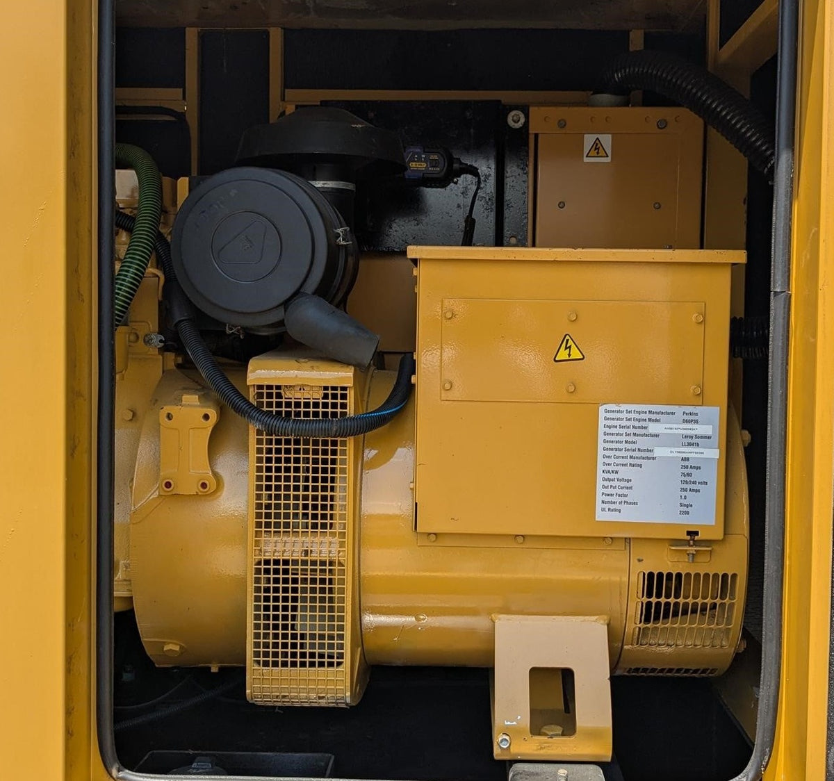 2002 Olympian D60P3S 60kW Single Phase Diesel Generator Enclosed 757 Hrs - GTCH1082