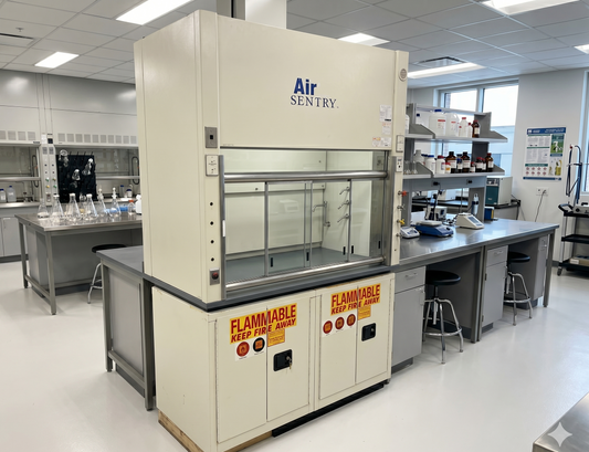 5' Lab Crafters Air Sentry Chemical Fume Hood & Flammable Base Cabinets Unities & Flow Monitor (109286)
