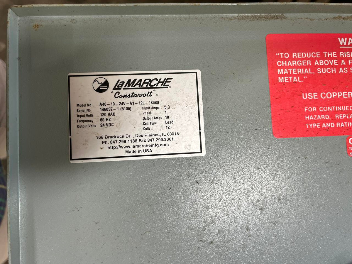 La Marche Model A46 Battery Charger for 2MW Cummins Gensets