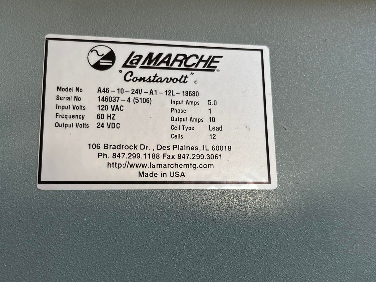La Marche Model A46 Battery Charger for 2MW Cummins Gensets DSLP1013
