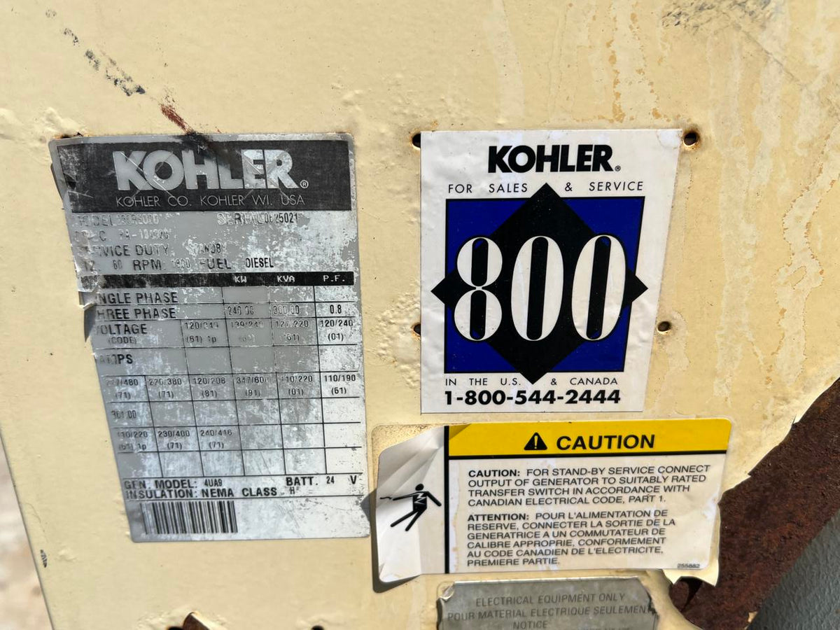 Kohler Generator Head, 240 kW, 12 Wire, 725 Hours, Reconnectable Voltage, Take Off of S60 Engine