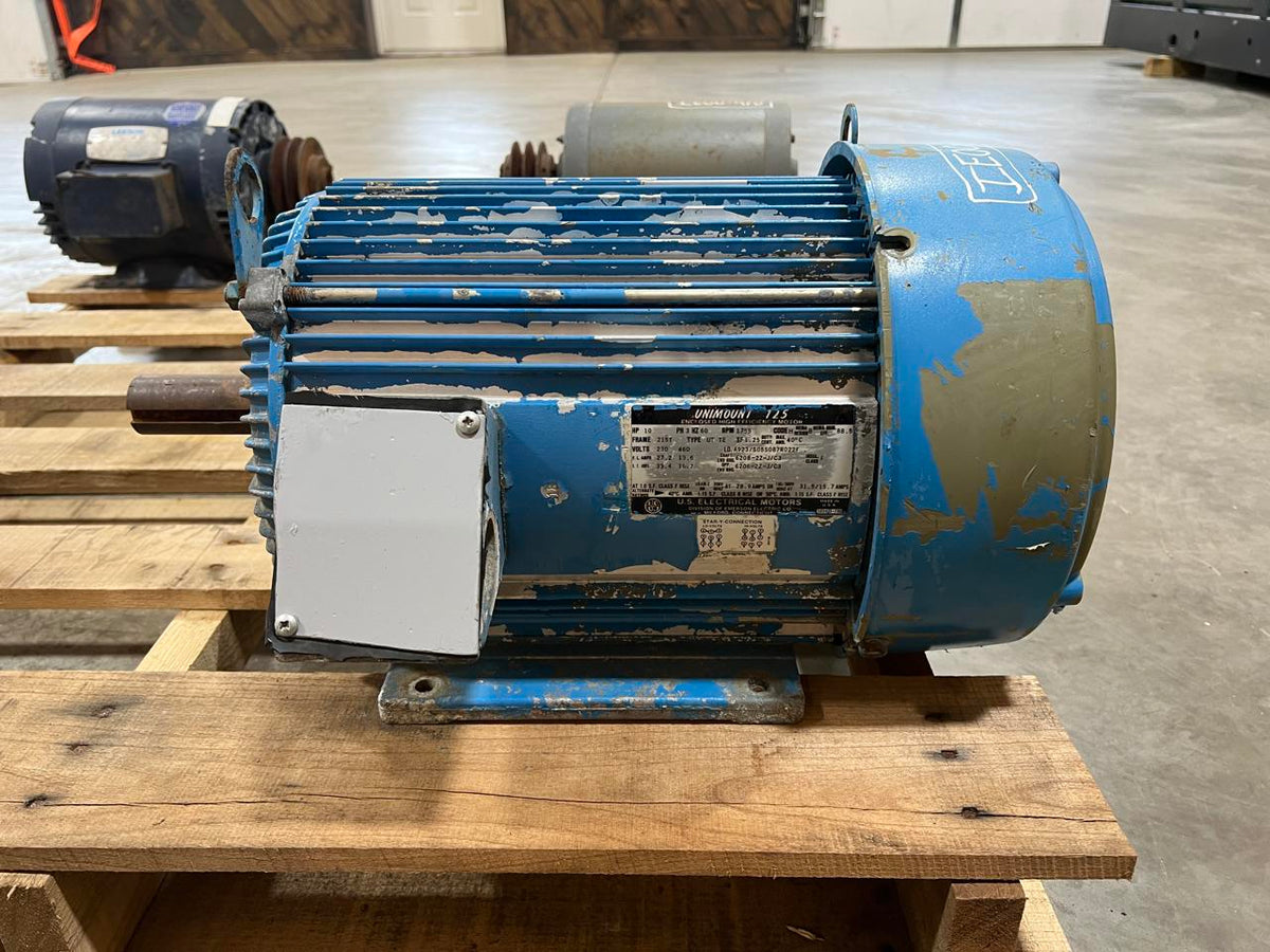 Unimount Electric 3 Phase AC Motor, 10 HP, with 1 3/8″ Shaft, 1755 RPM, Used