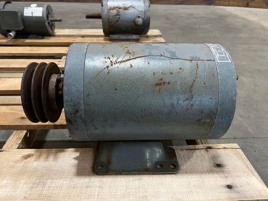 Doerr Electric 3 Phase, AC Motor with Pulley, 5 HP, 1740 RPM, Used Tested
