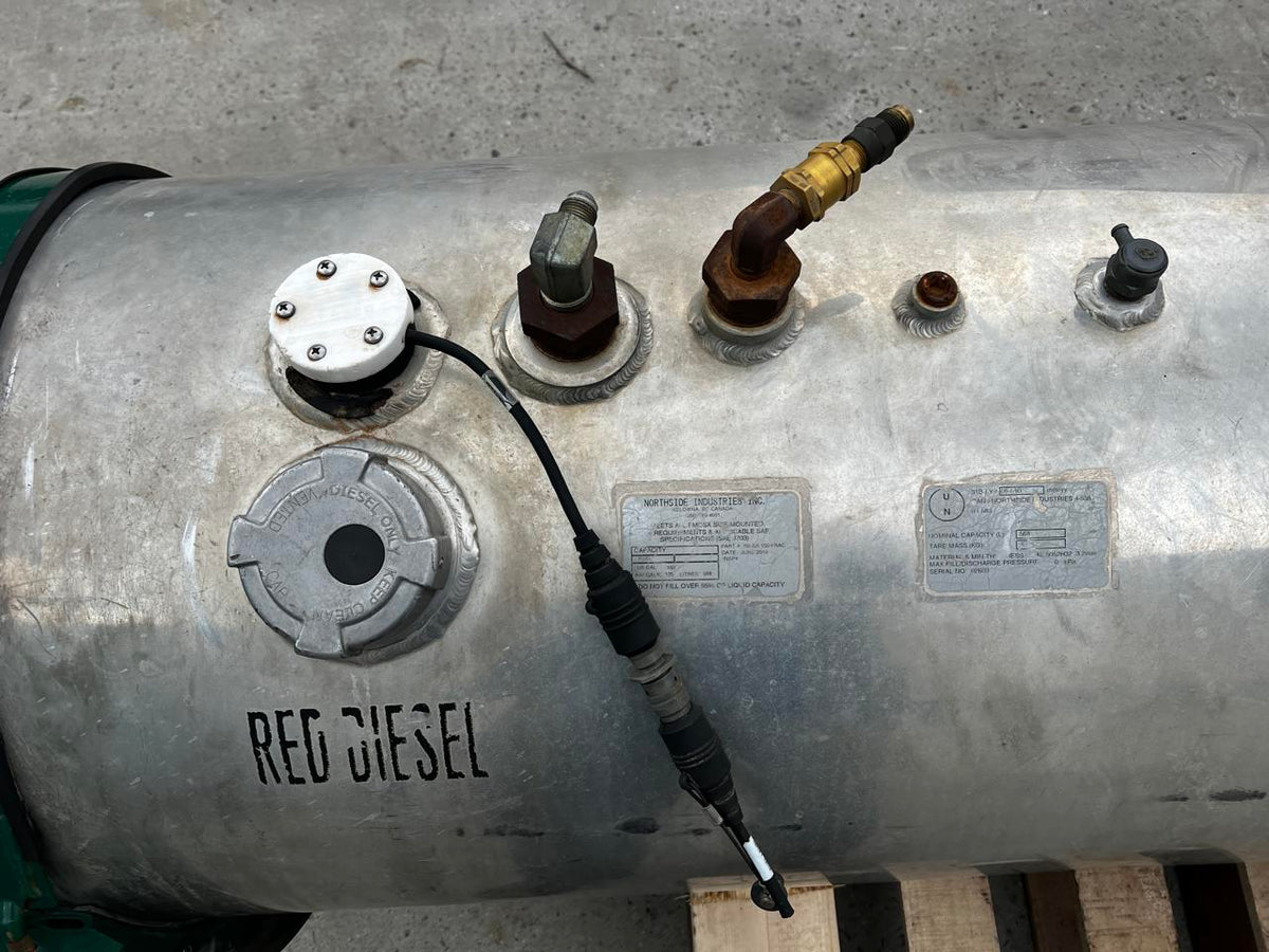 150 Gallon Diesel Fuel Tank with Saddle Mounts.  Good for Use on Class 8 Trucks