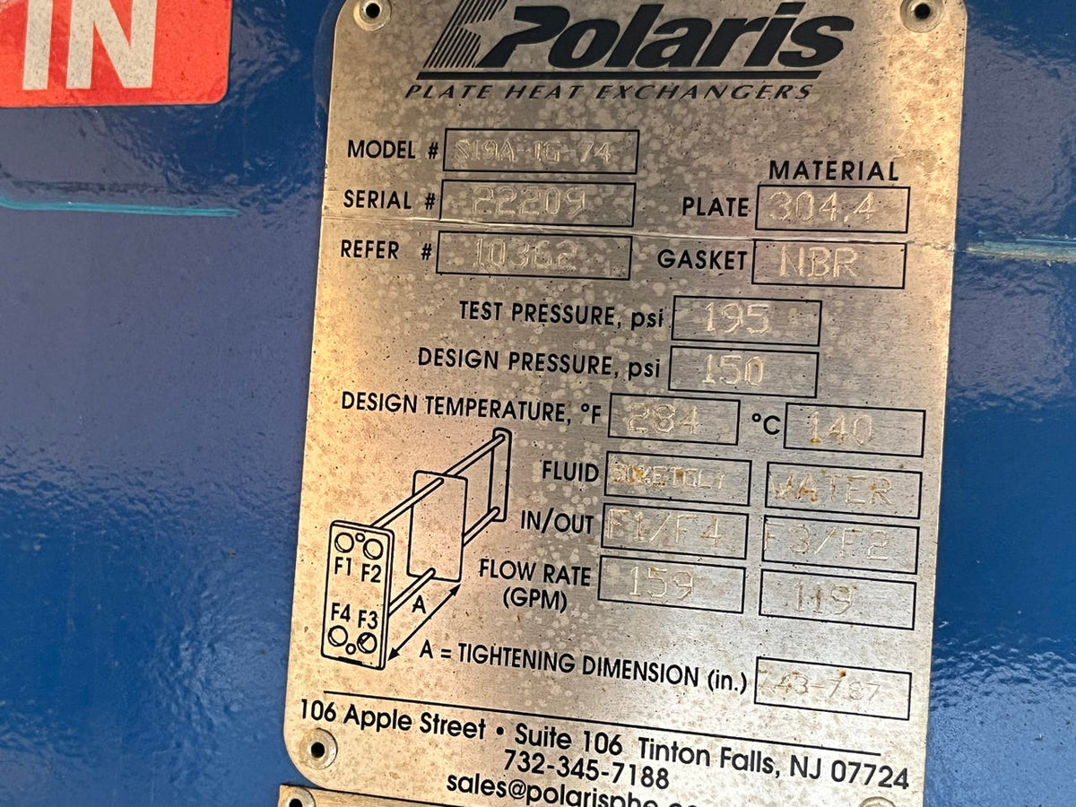 Plate Heat Exchanger For Heat Recovery Off Of Hot Water