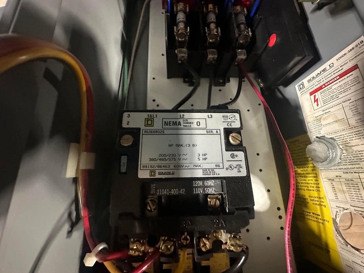 Square D Fusable Disconnect with Motor Starter Contactor