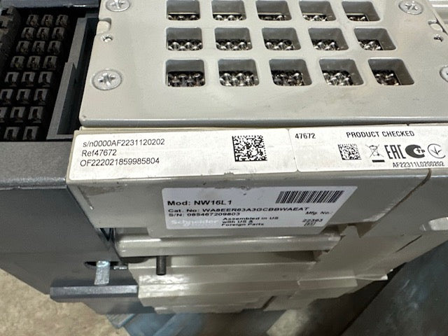 Schneider Motorized Electronic Breaker for paralelling, 1600 Amp